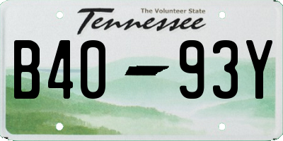 TN license plate B4093Y