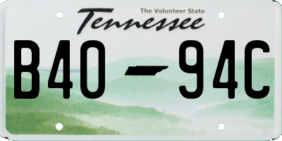 TN license plate B4094C