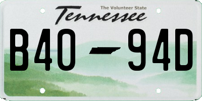 TN license plate B4094D