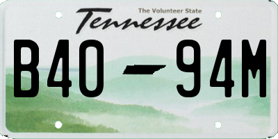 TN license plate B4094M
