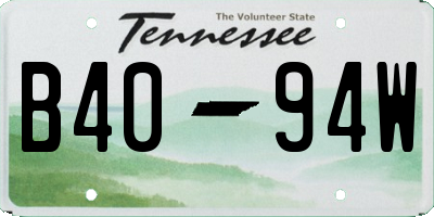 TN license plate B4094W