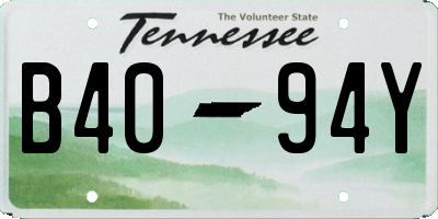 TN license plate B4094Y