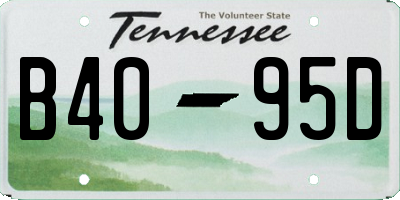 TN license plate B4095D