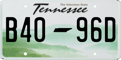 TN license plate B4096D