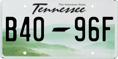TN license plate B4096F