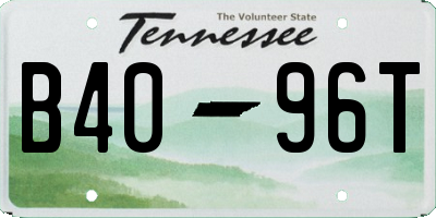 TN license plate B4096T