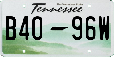 TN license plate B4096W