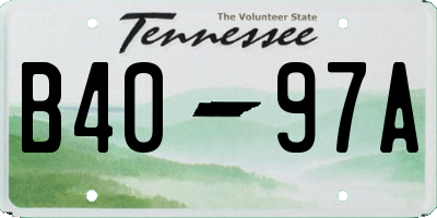 TN license plate B4097A