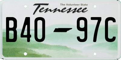 TN license plate B4097C