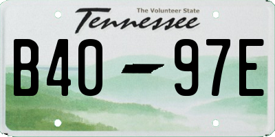 TN license plate B4097E