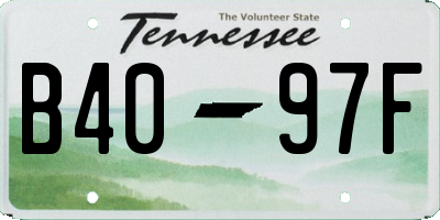 TN license plate B4097F