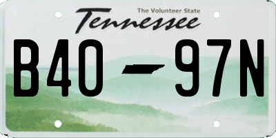 TN license plate B4097N