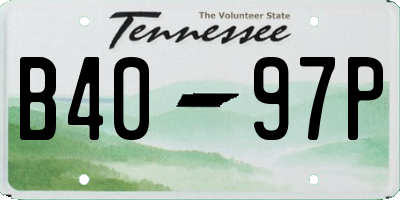 TN license plate B4097P
