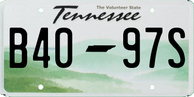 TN license plate B4097S