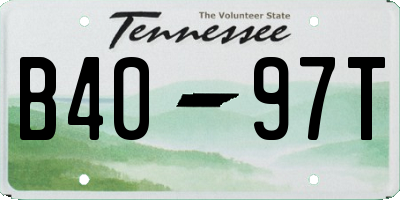 TN license plate B4097T
