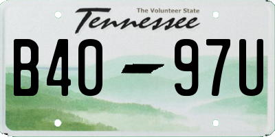 TN license plate B4097U