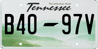 TN license plate B4097V