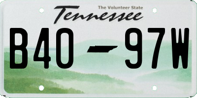 TN license plate B4097W