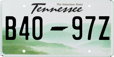 TN license plate B4097Z