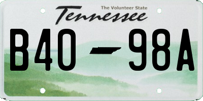 TN license plate B4098A