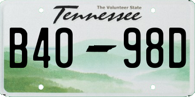 TN license plate B4098D