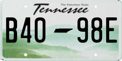 TN license plate B4098E