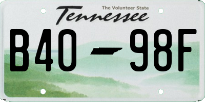 TN license plate B4098F