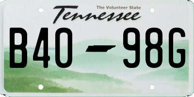 TN license plate B4098G