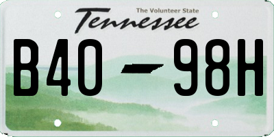 TN license plate B4098H