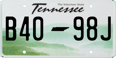 TN license plate B4098J
