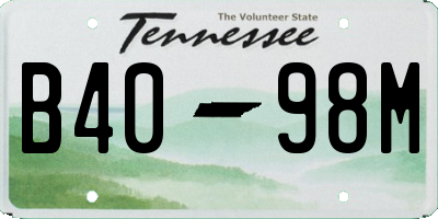 TN license plate B4098M