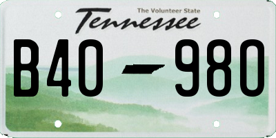 TN license plate B4098O