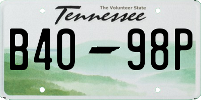 TN license plate B4098P