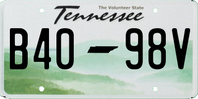 TN license plate B4098V