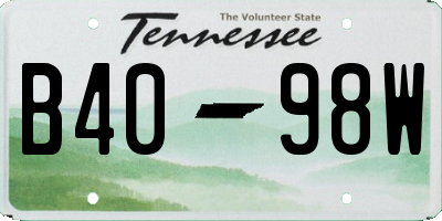 TN license plate B4098W
