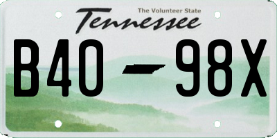 TN license plate B4098X