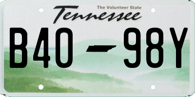 TN license plate B4098Y