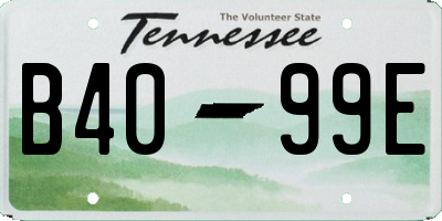 TN license plate B4099E