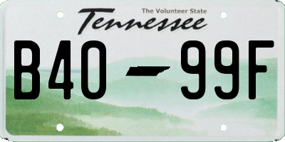 TN license plate B4099F