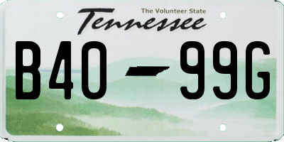 TN license plate B4099G