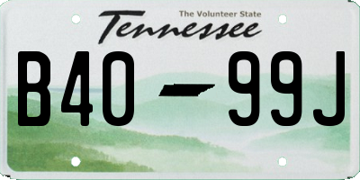 TN license plate B4099J