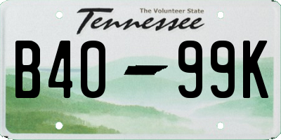 TN license plate B4099K