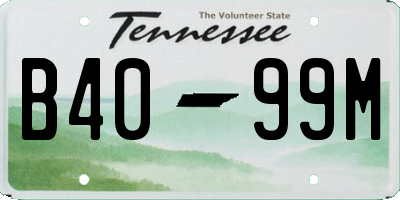 TN license plate B4099M