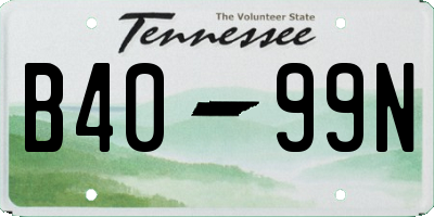 TN license plate B4099N