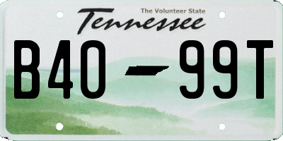 TN license plate B4099T