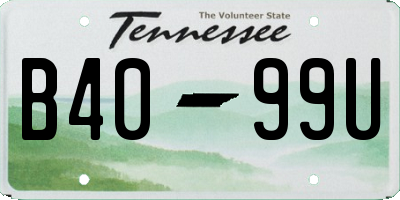 TN license plate B4099U