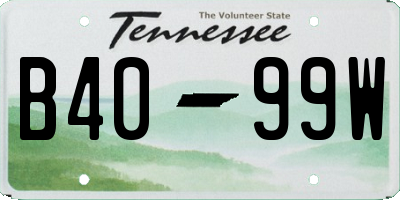 TN license plate B4099W