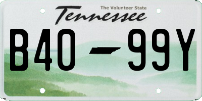 TN license plate B4099Y