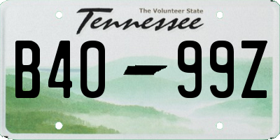 TN license plate B4099Z