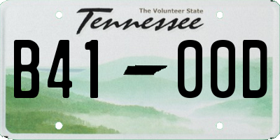 TN license plate B4100D